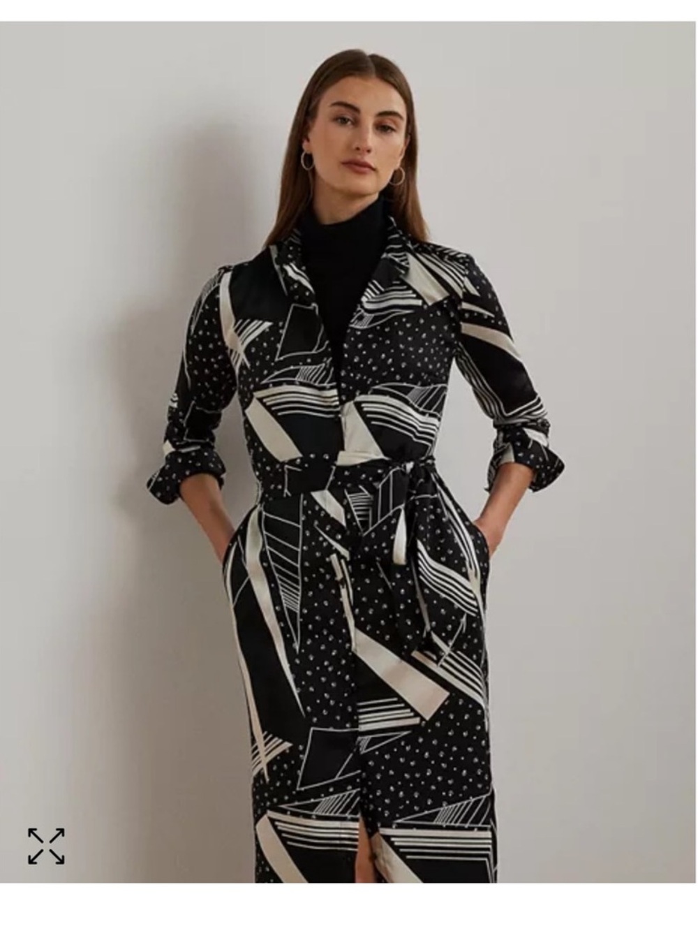 NWT Lauren Ralph Lauren
GEO PRINT BELTED TWILL SHIRTDRESS - Picture 4 of 7
